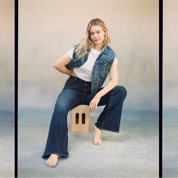 American Eagle Outfitters High Waist Flare Jean Long Classic Medium NWT - Picture 3 of 15